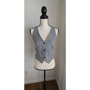 Vintage houndstooth pattern belted back Vest M